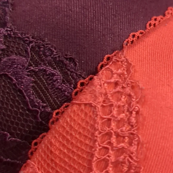 Victoria's Secret Red and Maroon Lace Bra Set - Picture 2 of 9